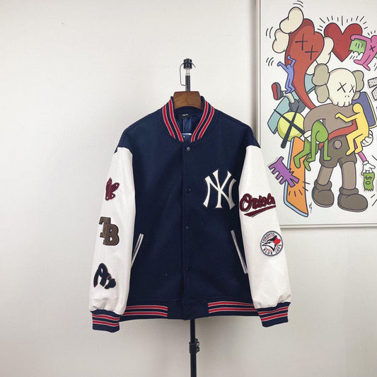 LEE & NASA | M## Korea | N# Patterns Unisex Wool Nylon Faux Fur Blended Fabrics | Embriodery | PU Leather